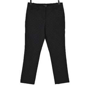 THEORY‎ Pants Womens Sz 6 Izelle Charismatic Jacquard Dress Pants Black Straight